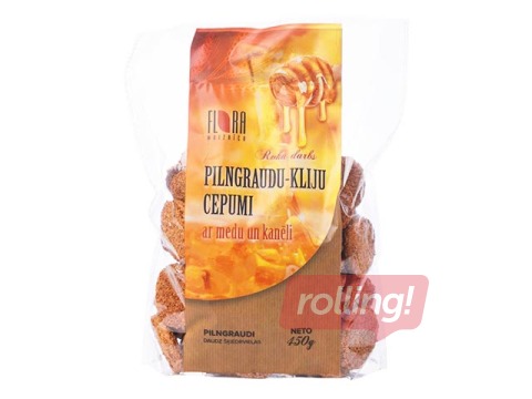 Cepumi Flora pilngraudu-kliju ar medu un kanēli, 450 g