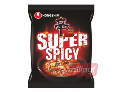 Ātri pagatavojama nūdeļu zupa Shin Red Nongshim, īpaši asa, 120 g