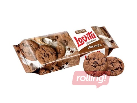 Cepumi Lovita ar tumšās šokolādes gabaliņiem, Roshen, 150g