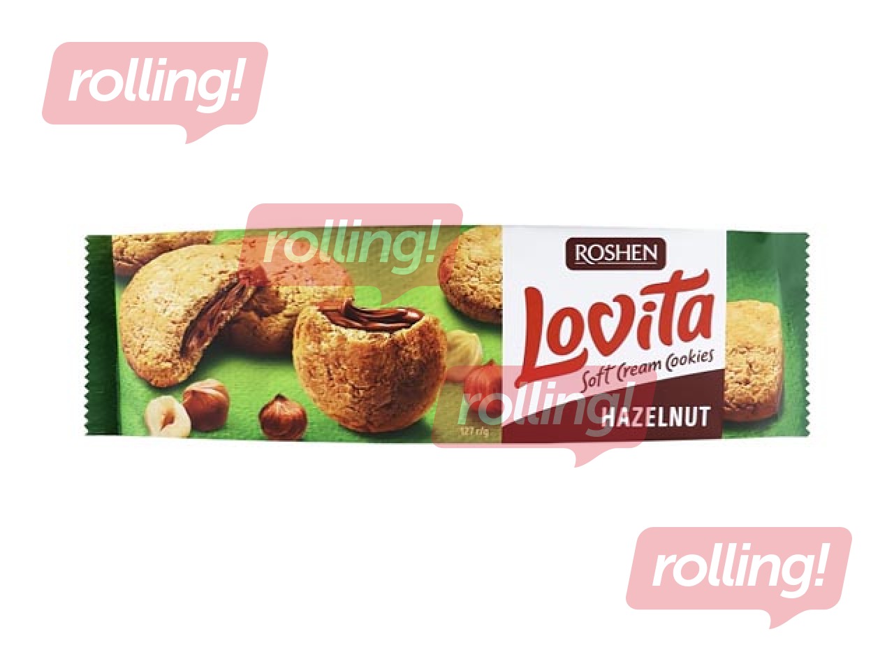 Cepumi Lovita Soft ar lazdu riekrstu krēma pildijumu, Roshen, 127g