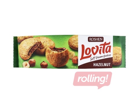 Cepumi Lovita Soft ar lazdu riekrstu krēma pildijumu, Roshen, 127g