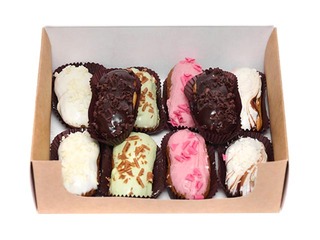 Eklēru izlase kastītē, 5 veidi, 10 gab.