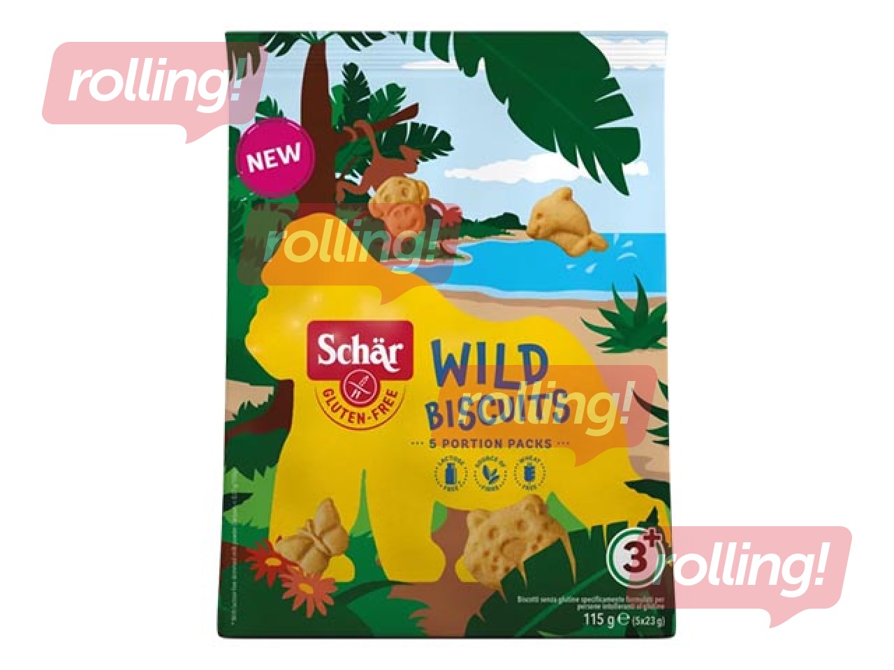 Bezglutēna cepumi Schär, Wild Biscuits, 115g