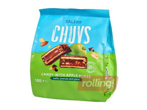 Glazētas vafeļu konfektes Chuvs, ar āboliem un zemesriekstiem, 180g 
