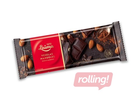Rūgtā šokolāde ar veselām mandelēm Laima, 200 g