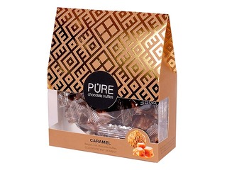 Pure Chocolate šokolādes trifeles ar karameļu pildījumu, 100g