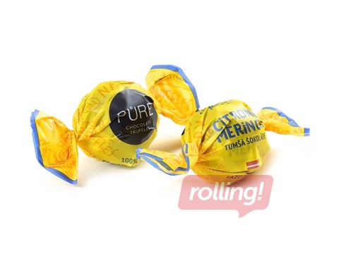 Pure Chocolate Trifeles tumšās šokolādes ar kraukšķīgu citronu meringas pildījumu, 1 kg