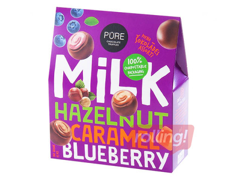 Piena šokolādes trifeles Pure Chocolate ar pildījumiem asorti, 202g