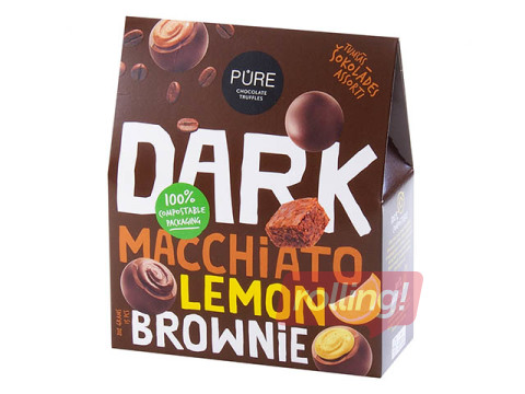 Tumšās šokolādes trifeles Pure Chocolate ar pildījumiem asorti, 202g