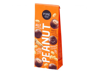 Piena šokolādes trifeles Pure Chocolate ar zemesriekstu pildījumu, 60g
