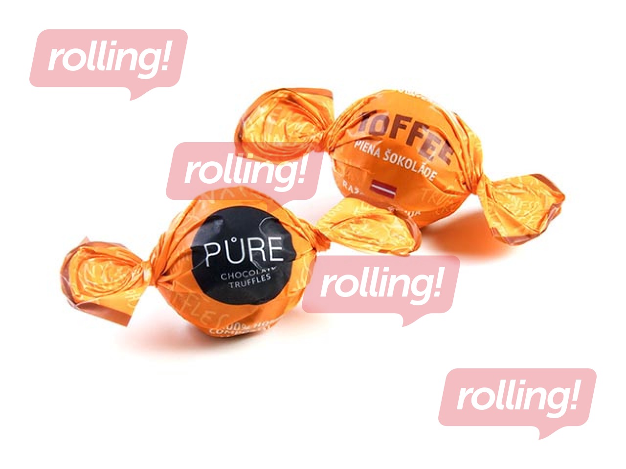 Piena šokolādes trifeles Pure Chocolate ar īrisu krēma pildījumu, 1 kg