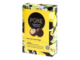 Tumšās šokolādes trifeles Pure Chocolate ar citronu meringas krēma pildījumu, 148 g