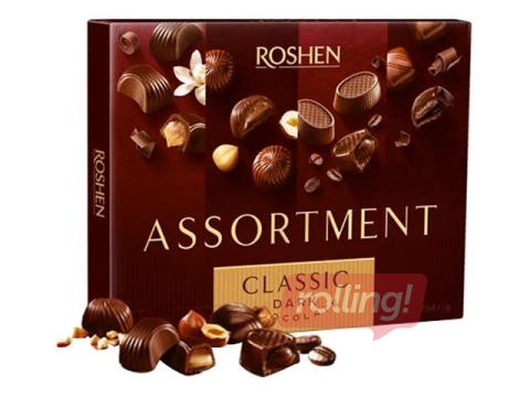 Tumšās šokolādes konfektes Assortment Classic, Roshen, 154g