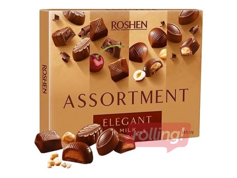 Piena šokolādes konfektes Assortment Elegant, Roshen, 145g