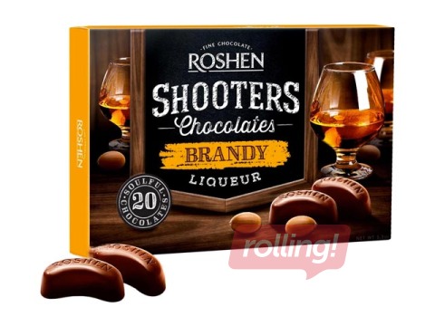 Šokolādes konfektes Shooters ar brendija liķieri, Roshen, 150g