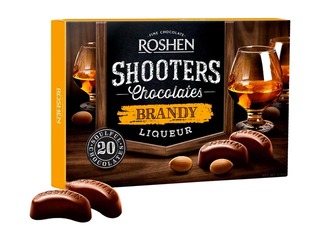 Šokolādes konfektes Shooters ar brendija liķieri, Roshen, 150g