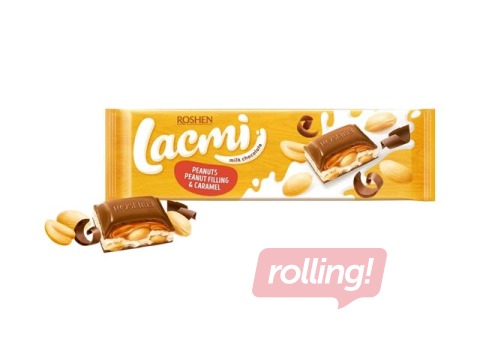 Šokolāde piena Lacmi ar zemes riekstiem un karameļu pildījumu, Roshen,295g