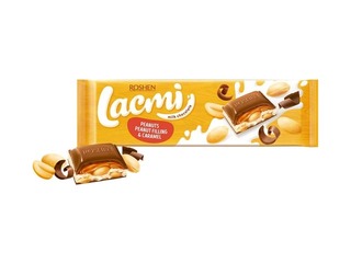Šokolāde piena Lacmi ar zemes riekstiem un karameļu pildījumu, Roshen,295g