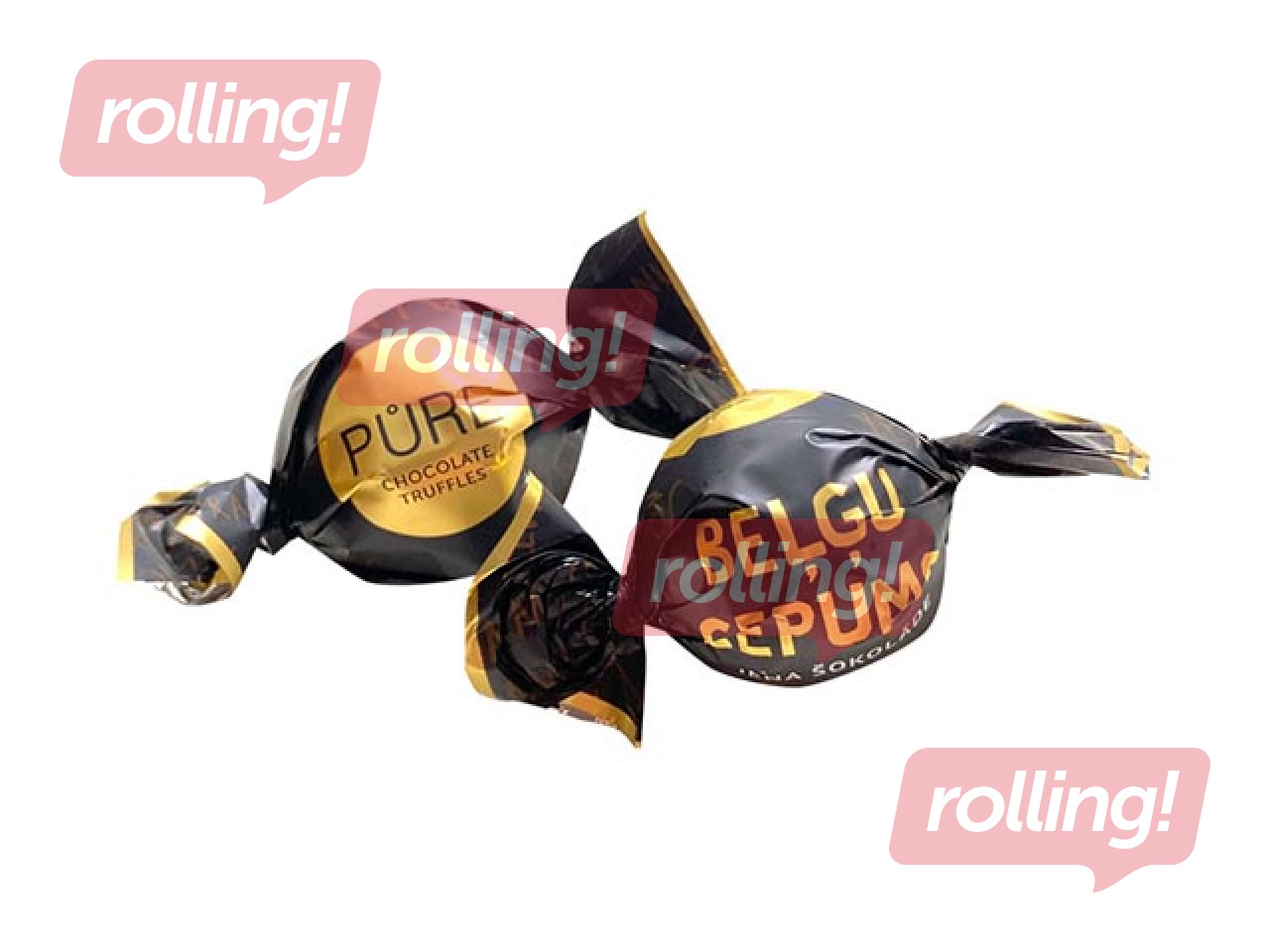 Piena šokolādes trifeles Pure Chocolate ar beļģu cepumu krēma pildījumu, 1 kg