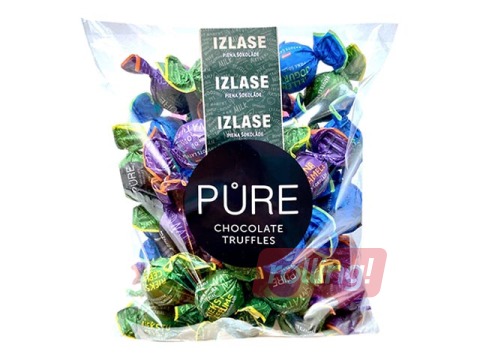 Pure Chocolate piena šokolādes trifeļu asorti (karameļu, lazdu riekstu, melleņu jogurta), 500g