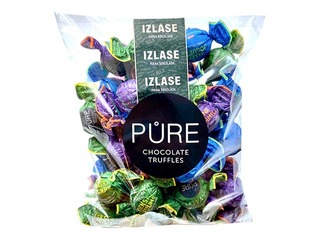 Pure Chocolate piena šokolādes trifeļu asorti (karameļu, lazdu riekstu, melleņu jogurta), 500g