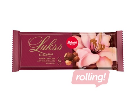 Tumšā šokolāde ar veseliem lazdu riekstiem Laima, 190g