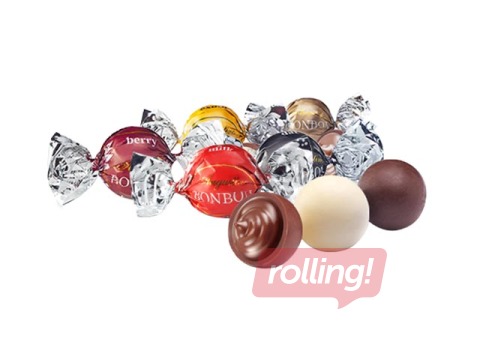 Šokolādes konfekšu asorti tumšā, piena, riekstu, 1kg