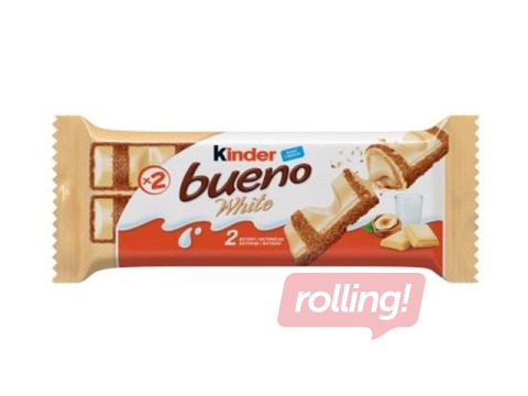 Šokolādes batoniņš Kinder Bueno, white, 39g