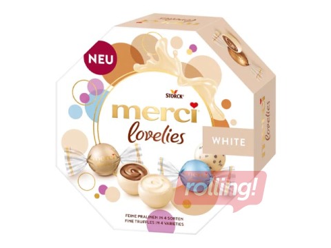 Šokolādes konfekšu izlase Merci, Lovelies, White, 185g