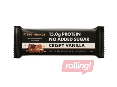 Proteīna batoniņš The Beginnings, ar vaniļa un kraukšķi garšu, 50g 