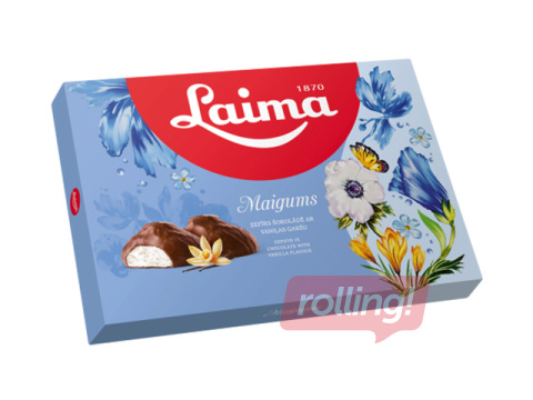 Vaniļas zefīrs Laima, Maigums, tumšajā šokolādē, 185g