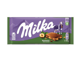 Piena šokolāde ar lazdu riekstiem Milka, 90g