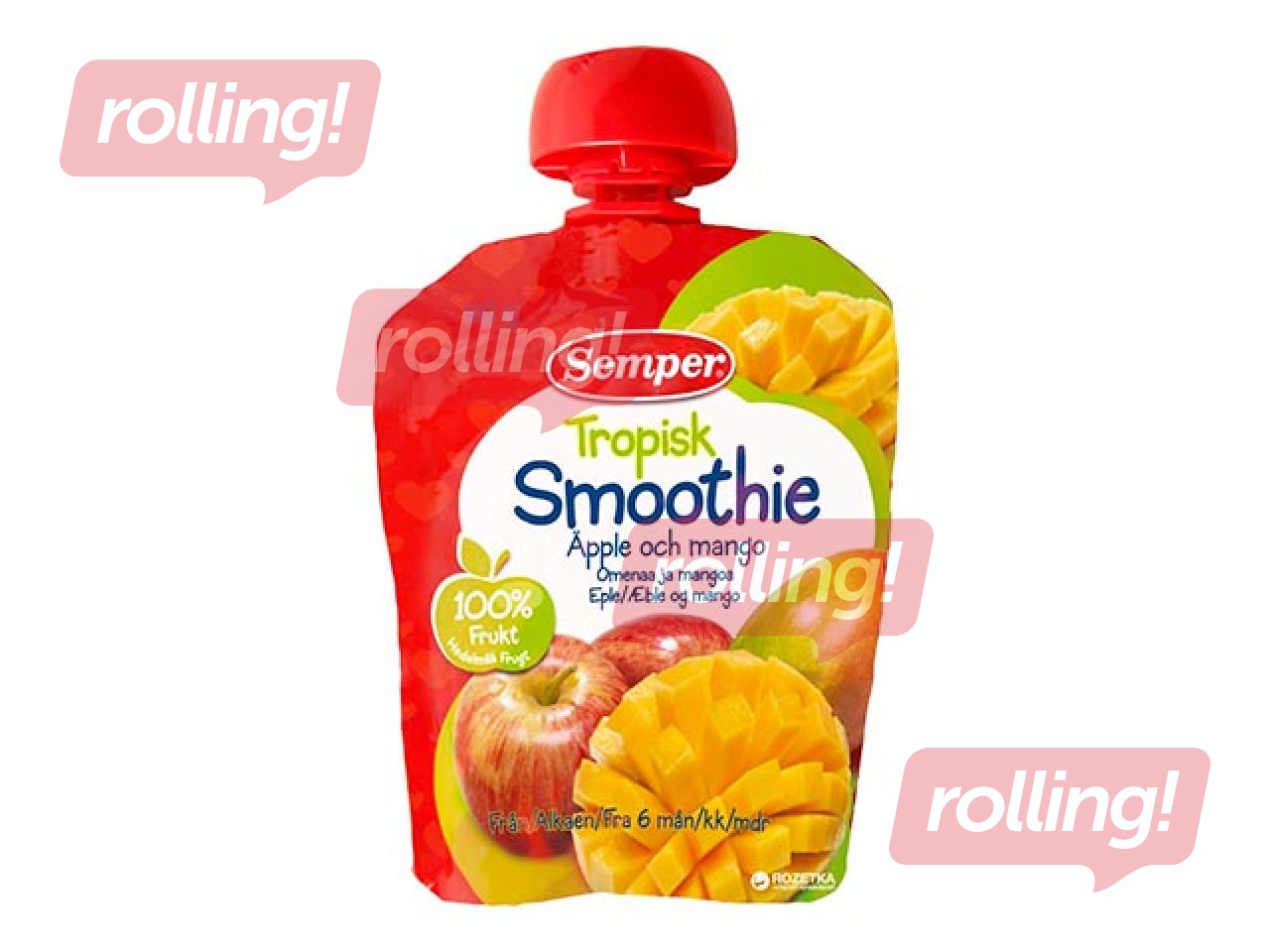 Smūtijs ar āboliem un mango  no 6 mēnešiem, Semper 90g (Minimālais pasūtījums 6 gab.)