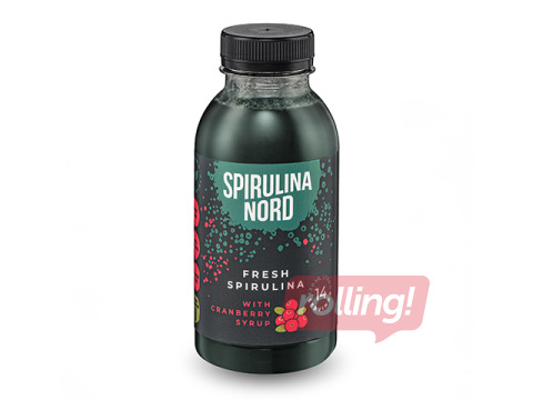 Spirulīna SpirulinaNord, svaiga, ar dzērveņu sīrupu, 330ml (Taras depozīts iekļauts cenā)
