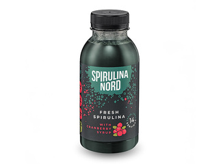 Spirulīna SpirulinaNord, svaiga, ar dzērveņu sīrupu, 330ml (Taras depozīts iekļauts cenā)