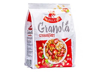 Musli Herkuless Granola Grauzdēts ar Zemenēm, 350g