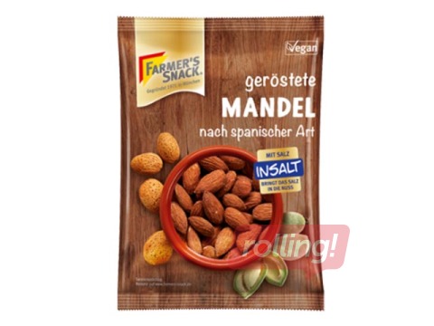 Farmers Snack Grauzdētas mandeles, nelobītas, ar jūras sāli, 100g