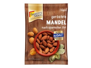 Farmers Snack Grauzdētas mandeles, nelobītas, ar jūras sāli, 100g