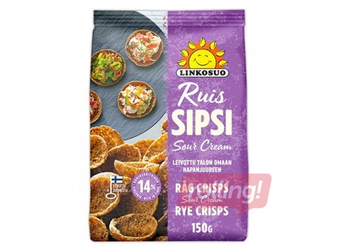 Rudzu sausiņi Linkosuo ar skābā krējuma garšu, 150g 