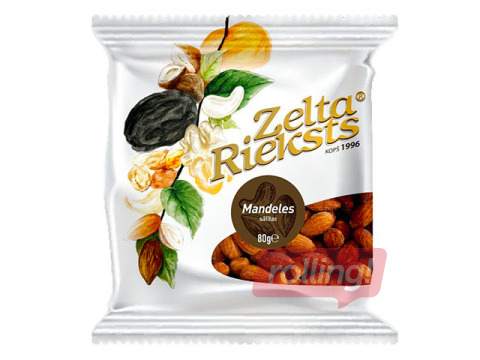 Grauzdētas, sālītas mandeles Zelta rieksts, 80g