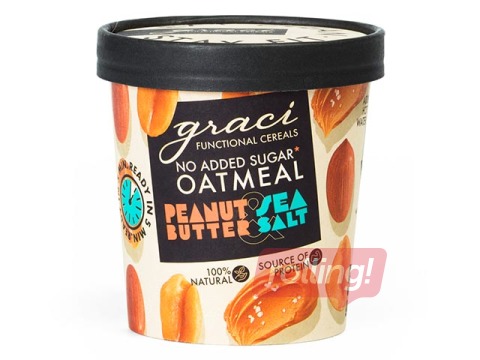 Ātri pagatavojama maltīte Graci, auzu pārslas ar zemesriekstu sviestu un jūras sāli, 50g