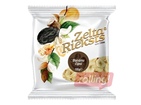 Banānu čipsi Zelta rieksts, 100 g.