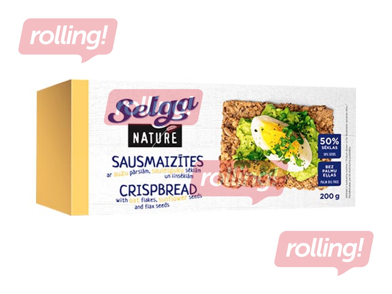 Sausmaizītes Nature ar auzu pārslām un sēklām Selga, 200 g