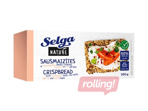 Sausmaizītes Nature ar sēklām, ķiploku un čili pārslām Selga, 200 g