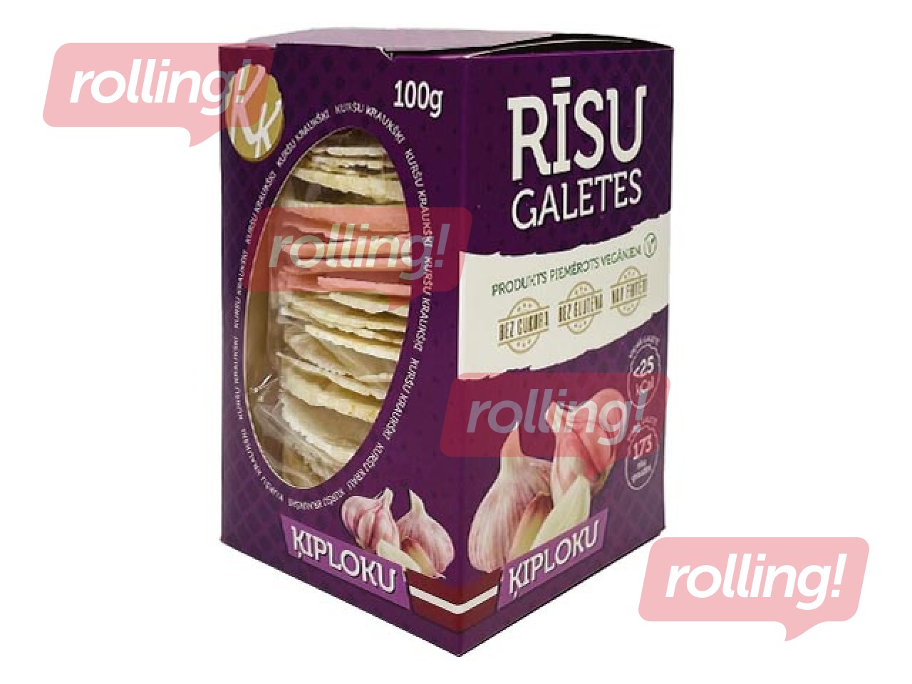 Galetes rīsu ar ķiploku un jūras sāli, 100g