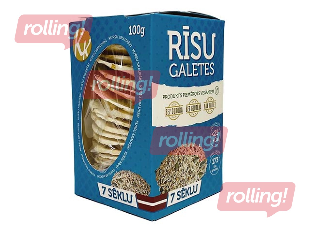 Galetes rīsu ar sēklu maisījumu un jūras sāli, 100g