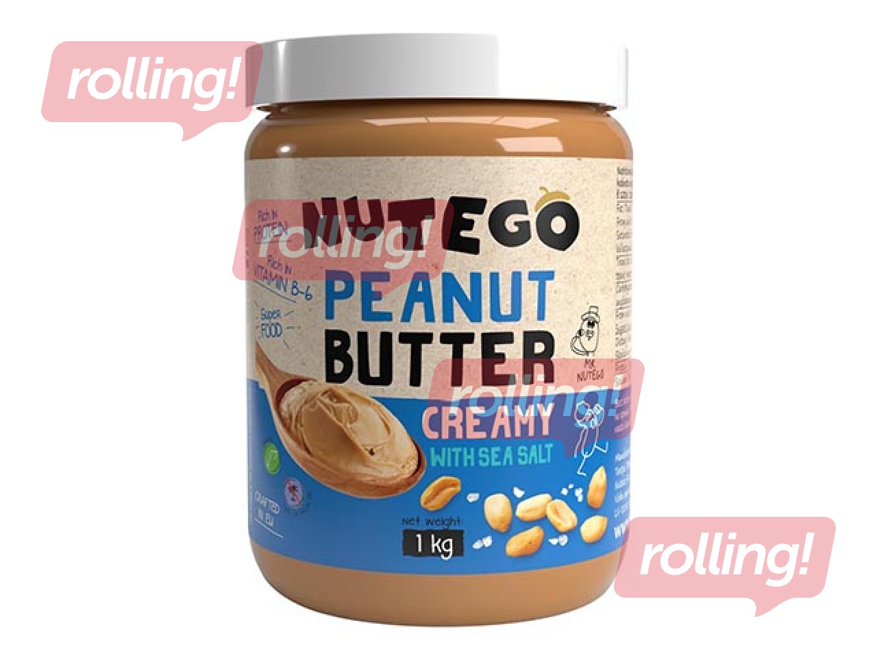 Zemesriekstu sviests krēmīgais Nutego, 1kg