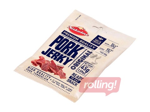 Žāvēta, karsti kūpināta cūkgaļas uzkoda, Pork Jerky, 45g