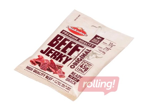 Žāvēta, karsti kūpināta liellopu gaļas uzkoda, Beef Jerky, 45g