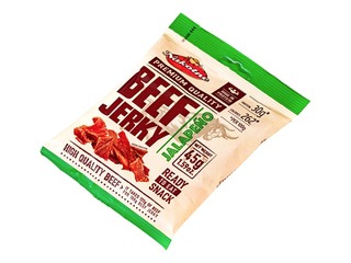 Žāvēta, karsti kūpināta liellopu gaļas uzkoda ar Jalapeno, Beef Jerky, 45g